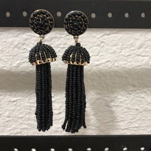Black statement earrings